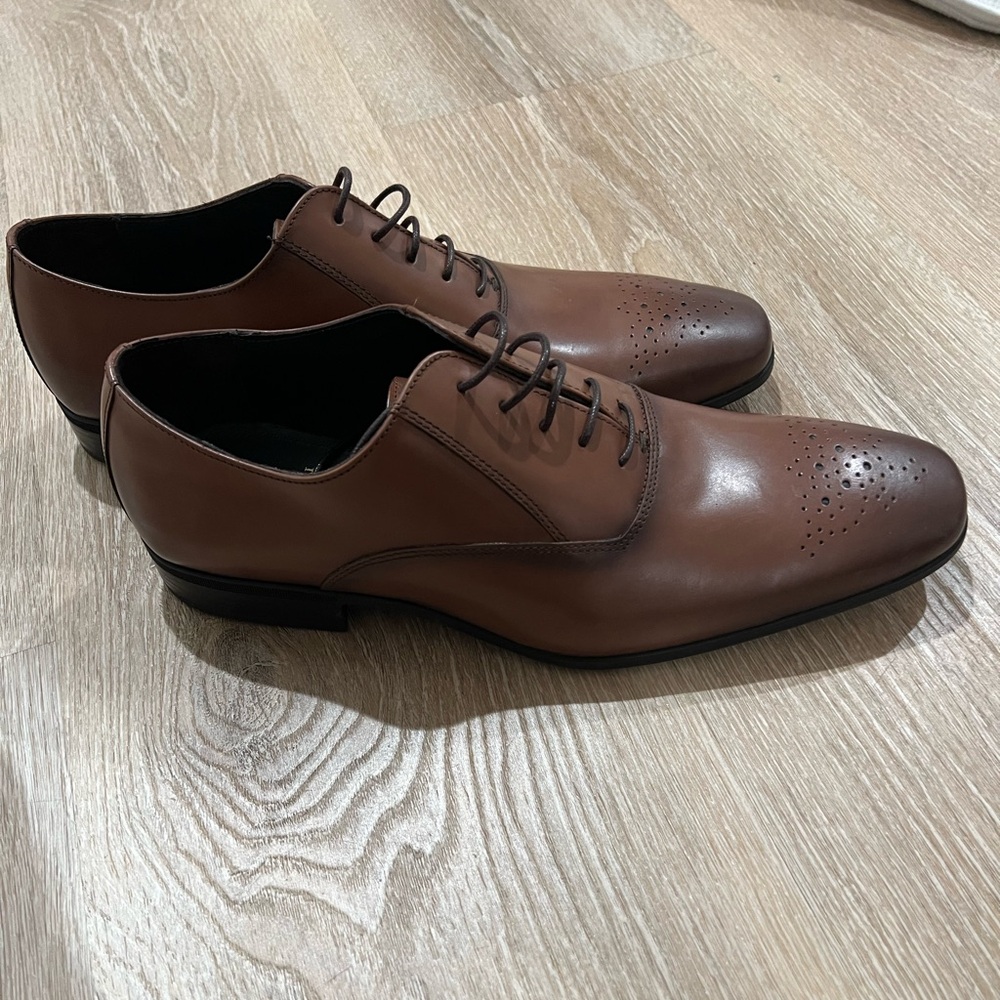 Italian Bruno Magli Matteo MB1MATB0 Mens Cognac Brown Oxford Wingtip Shoes 11.5.